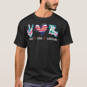 Camiseta Amor pela paz Louisiana Cultivou Souvenirs para ho