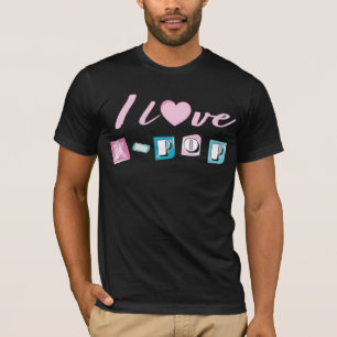 Camiseta Amor pelo K-pop música coreana fã black pink azul