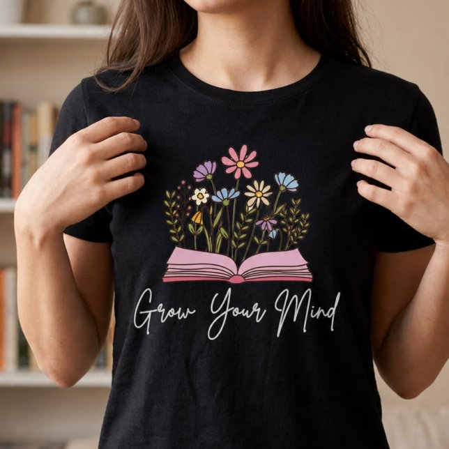 Camiseta Amor Pelo Livro Cresce a Mente Leitores é Amor  (Criador carregado)