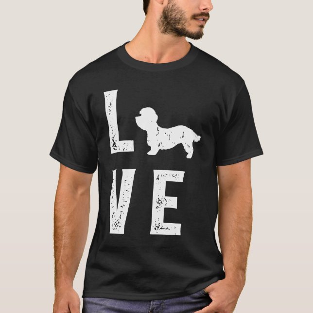Camiseta Amor pelo Terrier Dandie Dinmont  1 (Frente)