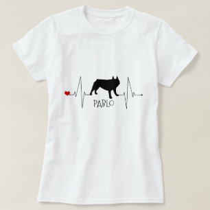 Camiseta Amor personalizado do buldogue francês meu