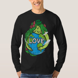 Camiseta Amor Planeta Terra-Mãe Hug Ambiente Natureza Ea