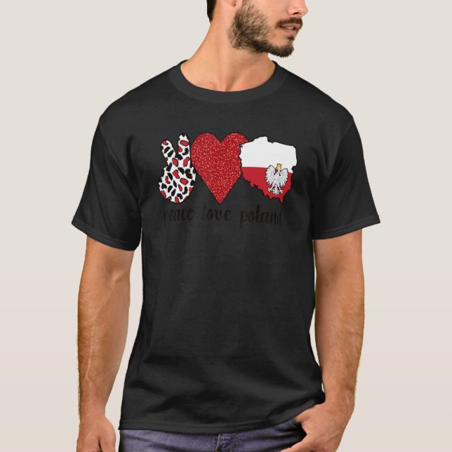 Camiseta Amor Polônia orgulhoso Bandeira Polonesa Raízes Po (Frente)
