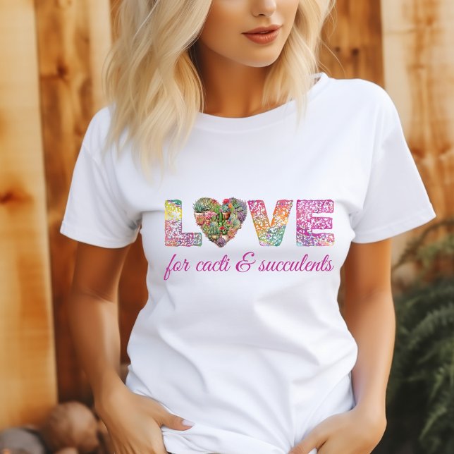 Camiseta Amor Por Cactos E Sucultivos (Criador carregado)