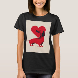 Camiseta Amor por Dachshund – Design de Coração de Cachorro