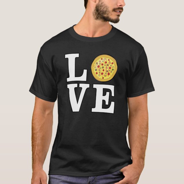 Camiseta Amor por Pizza - Divertido (Frente)