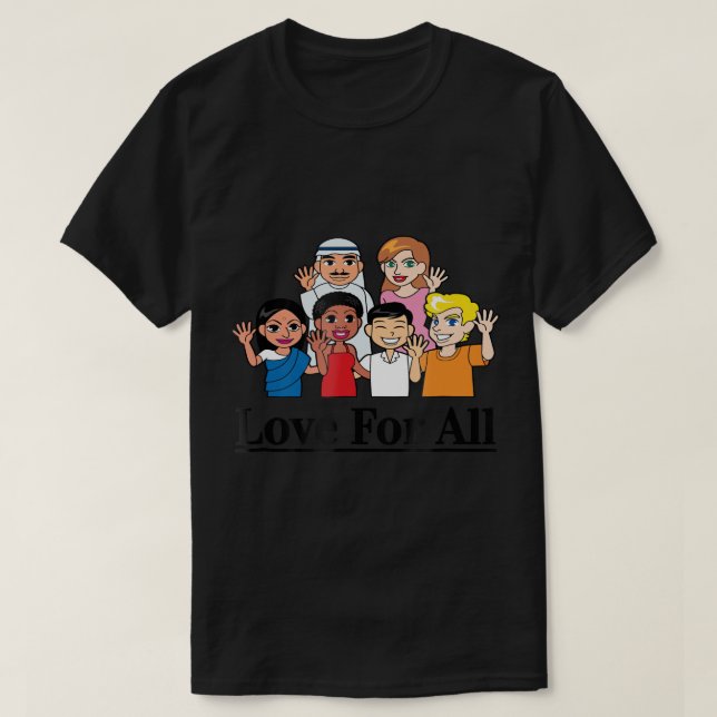 Camiseta Amor Por Todos - Diversidade De Raça Multicultural (Frente do Design)