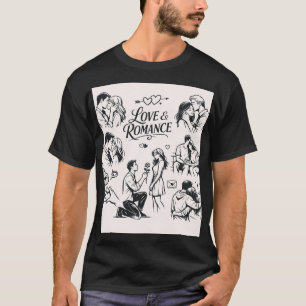 Camiseta Amor Puro: Contornos de Casal Minimalista