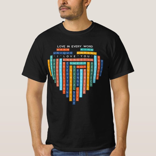 Camiseta Amor, Quebra-cabeça do Coração, Eu Te Amo (Frente)