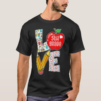Camiseta Amor Quinta Série 5º Ano Maçã Volta às Aulas Profe