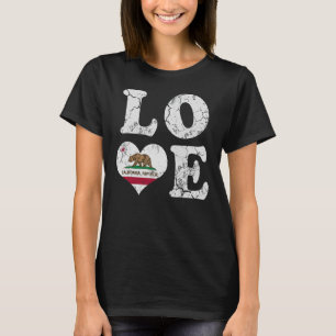 Camiseta Amor República da Califórnia Bandeira Família Domé