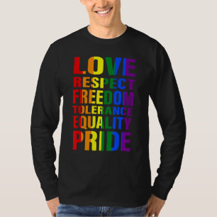 Camiseta Amor Respeita Tolerância Orgulho de Igualdade de L