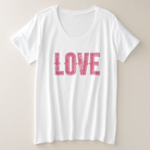 Camiseta Amor Retrô - Tipografia Desgastada Rosa Vintage
