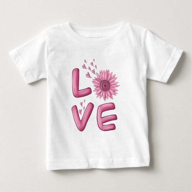 Camiseta Amor, Rosa, Girassol (Frente)