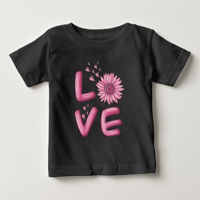 Camiseta Amor, Rosa, Girassol (Frente)