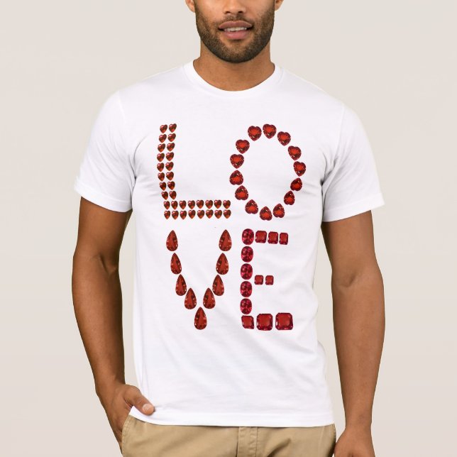 Camiseta Amor - Ruby Gemstone Lettering (Frente)