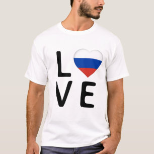 Camiseta Amor - Rússia Flag