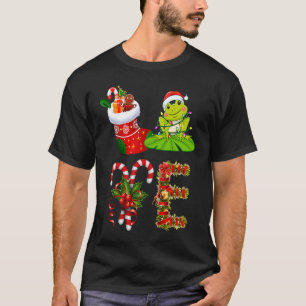 Camiseta Amor Sapo Noel Luzes de Natal Led Santa Hat Christ