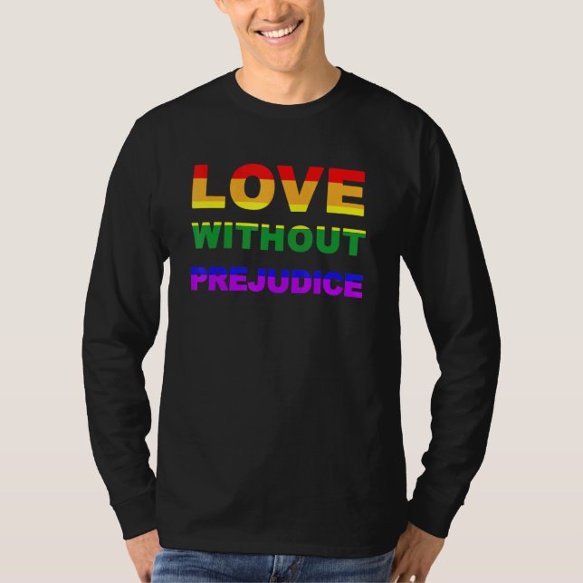 Camiseta Amor Sem Prejuízo Lgbt Sinalizador Orgulho gay Mês (Frente)