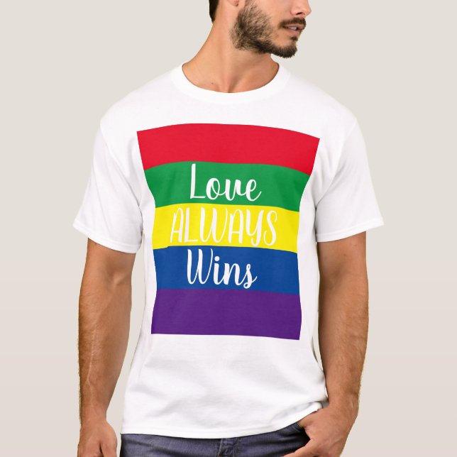 Camiseta Amor Sempre ganha arco-íris (Frente)