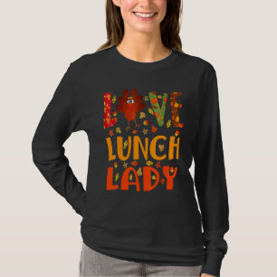 Camiseta Amor Senhora Almoço Peru Outono Outono Dia de Ação