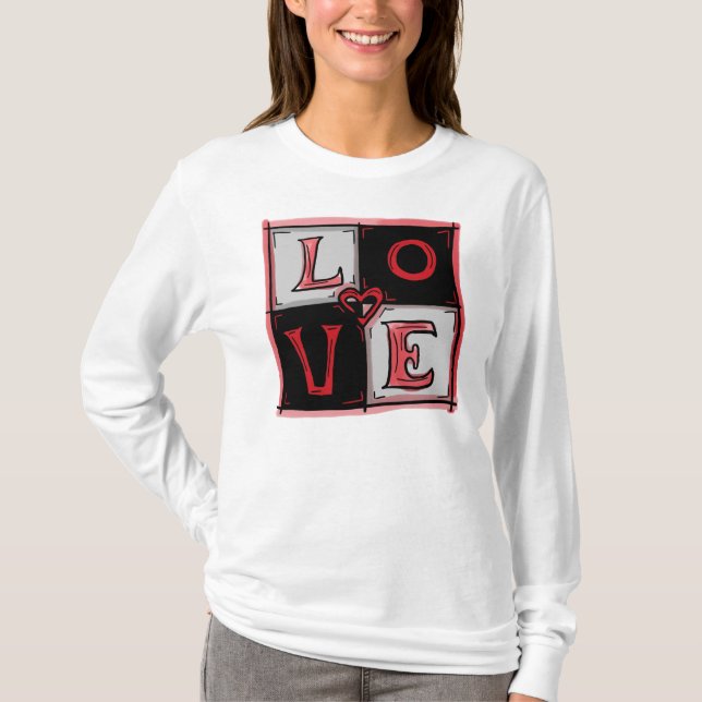 Camiseta Amor, senhoras, capuz (Frente)