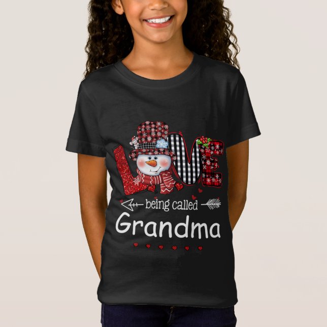 Camiseta Amor ser chamado vovó Snowman Pl (Frente)