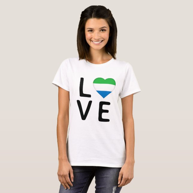 Camiseta Amor - Serra Leoa Bandeira (Frente Completa)