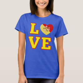 Camiseta AMOR Sicília Siciliana Trinacria como O no Love