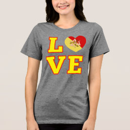 Camiseta AMOR Sicília Siciliana Trinacria como O no Love