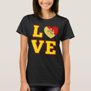 Camiseta AMOR Sicília Siciliana Trinacria como O no Love