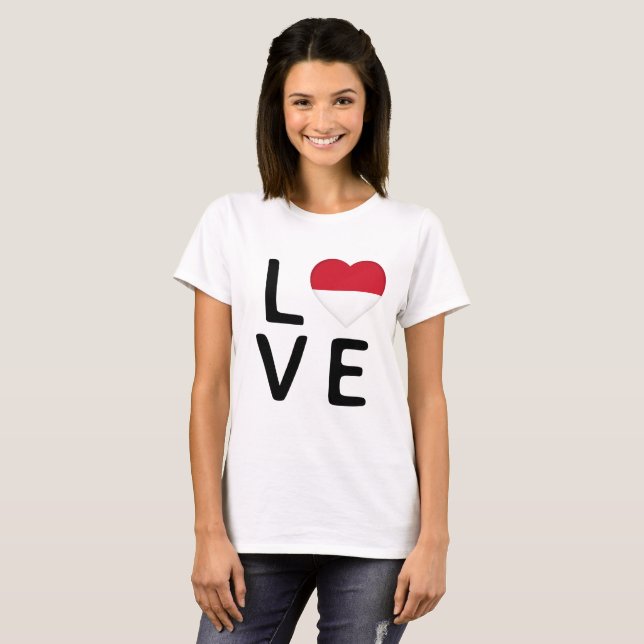 Camiseta Amor - Sinalizador da Indonésia (Frente Completa)