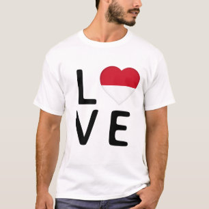 Camiseta Amor - Sinalizador da Indonésia