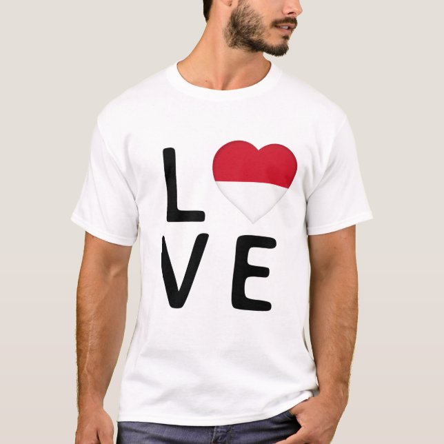 Camiseta Amor - Sinalizador da Indonésia (Frente)