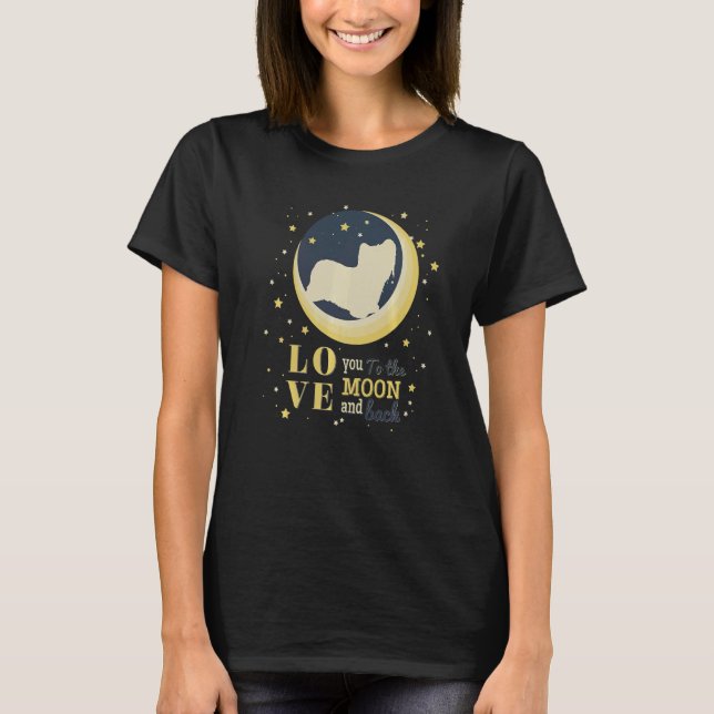 Camiseta Amor Skye Terrier Dog À Lua (Frente)