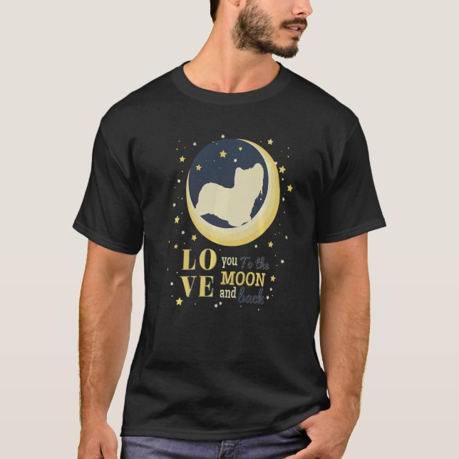 Camiseta Amor Skye Terrier Dog À Lua (Frente)