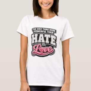 Camiseta Amor Sobre Ódio Estilo de Bordado – Dia dos Namora