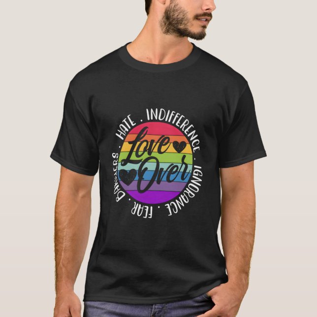 Camiseta Amor Sobre Ódio Indiferença Ignorar Barreira (Frente)