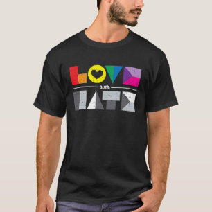 Camiseta Amor Sobre Ódio, LGBT, Arco-Íris Geométrico, Igual