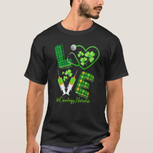 Camiseta Amor St Patrick S Enfermeira de Oncologia Vida Sha