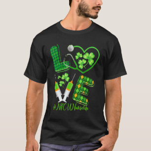 Camiseta Amor St Patrick S Nicu Enfermeira Vida Trevos Irla