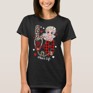Camiseta Amor Stethoscope Enfermeira Dia de os namorados de