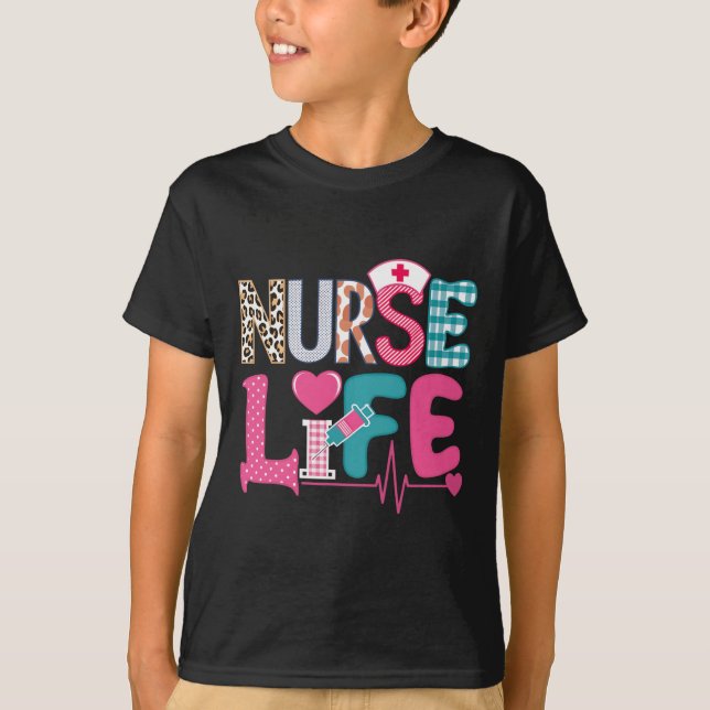 Camiseta Amor Stethoscope Enfermeira Vida Valentim Dia (Frente)