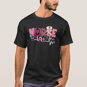 Camiseta Amor Stethoscope Enfermeira Vida Valentim Dia Leop