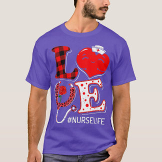Camiseta Amor Stethoscope Enfermeira Vida Valentim Dia Leop