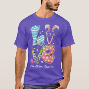 Camiseta AMOR Stethoscope Trabalhadora de saúde Bunny Enfer