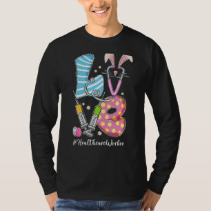 Camiseta AMOR Stethoscope Trabalhadora de saúde Bunny Enfer
