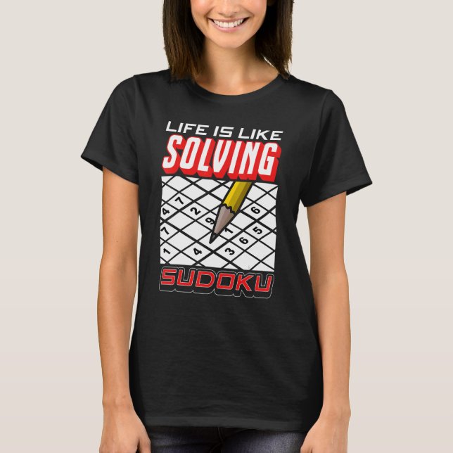Camiseta Amor Sudoku A Vida É Como Resolver Sudoku 1 (Frente)