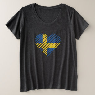 Camiseta Amor Suecia Coração Sverige Raízes Suecas