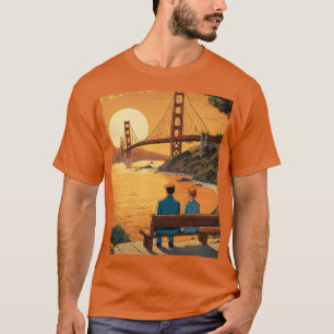 Camiseta Amor Sunset:Herói e Parceiro na Hora do Ouro